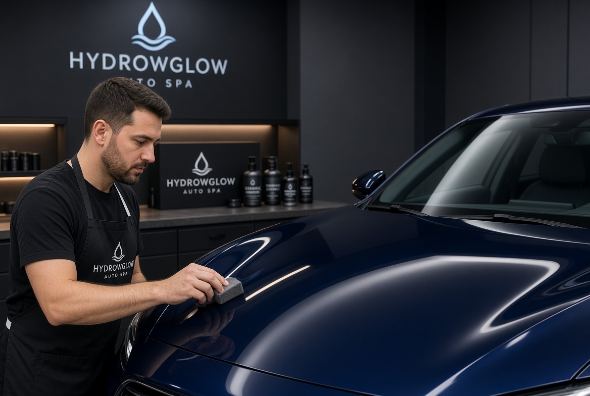Ceramic coating application.