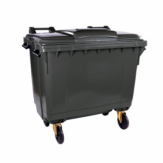 1100L Wheelie Bin - 4 Wheel - Bulk Bin - Plastic - Black