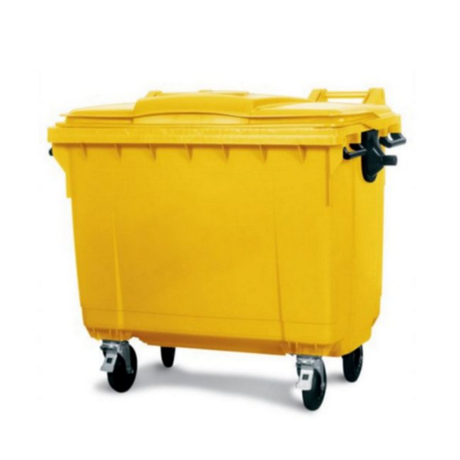Bulk Wheelie Bin - 1100L - 4 Wheel - Plastic - Yellow - 0180