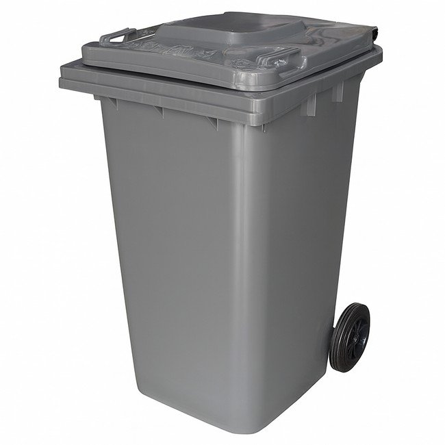 240L Wheelie Bin - 2 Wheel - Plastic - Grey
