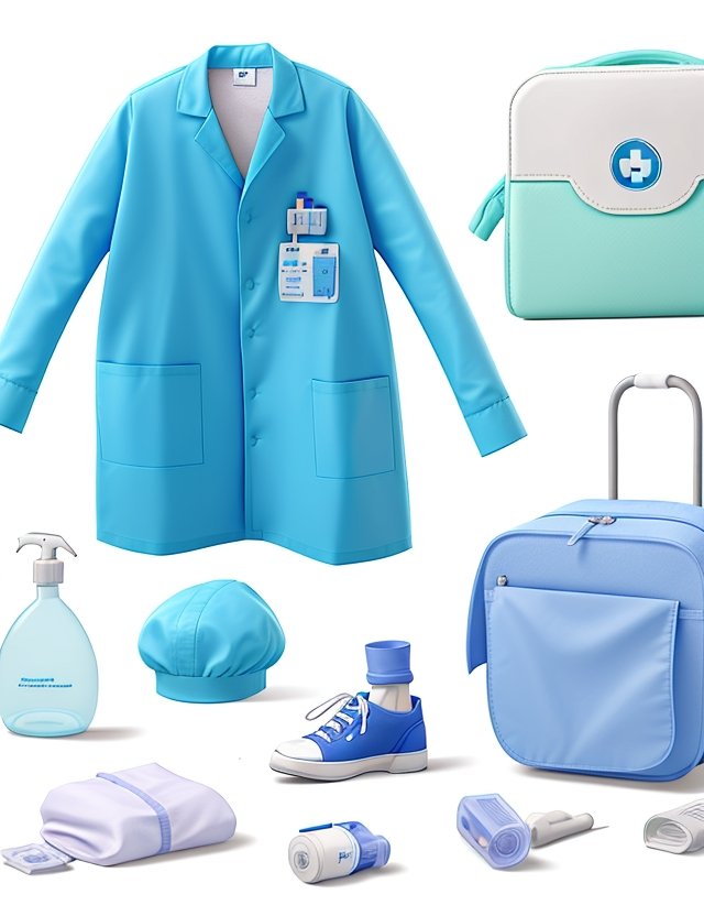 Disposable plastic apron with sleeves blue