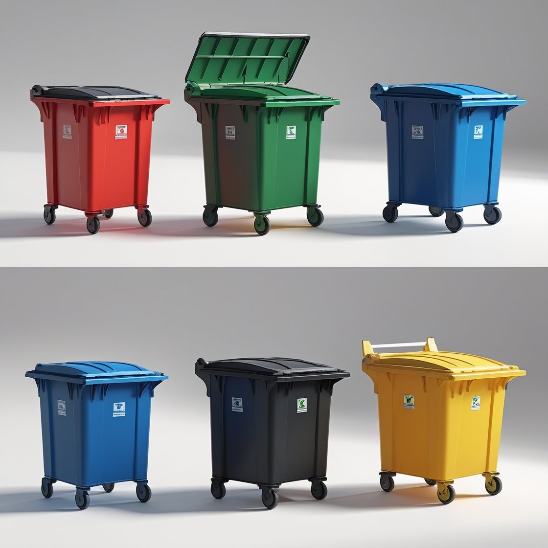 Red 240 liter wheelie bin