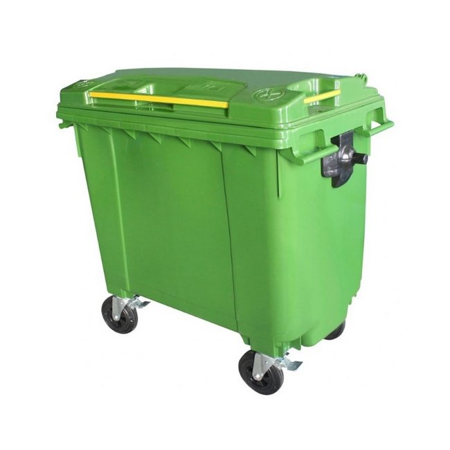 Bulk Wheelie Bin - 660L - 4 Wheel - Plastic - Green - 0090