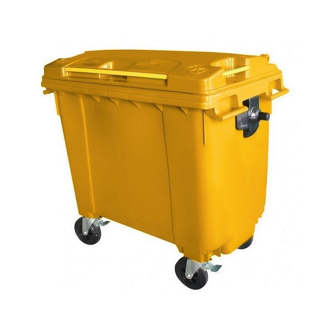 660L Wheelie Bin - 4 Wheel - Bulk Bin - Plastic - Yellow