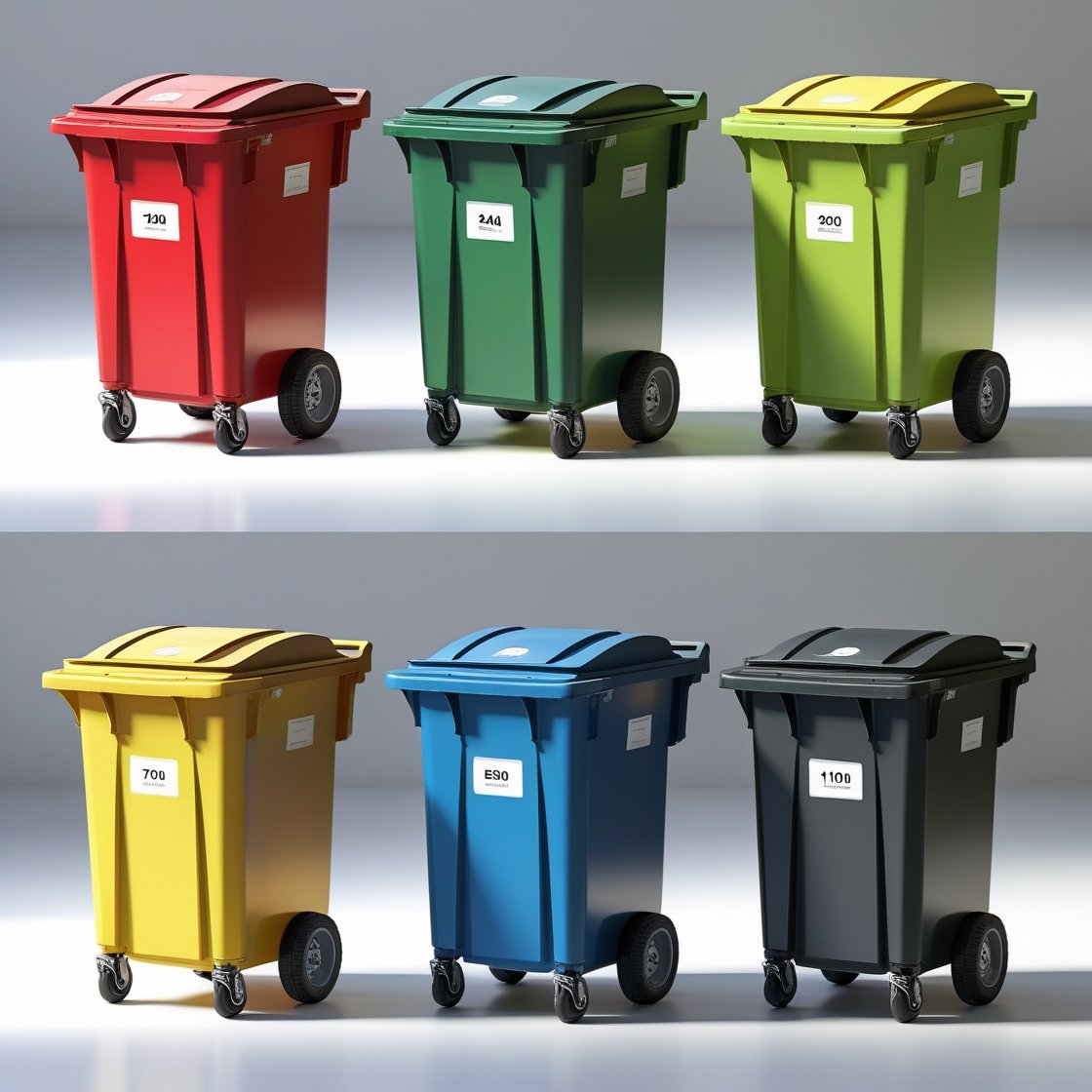 660 liter red wheelie bin