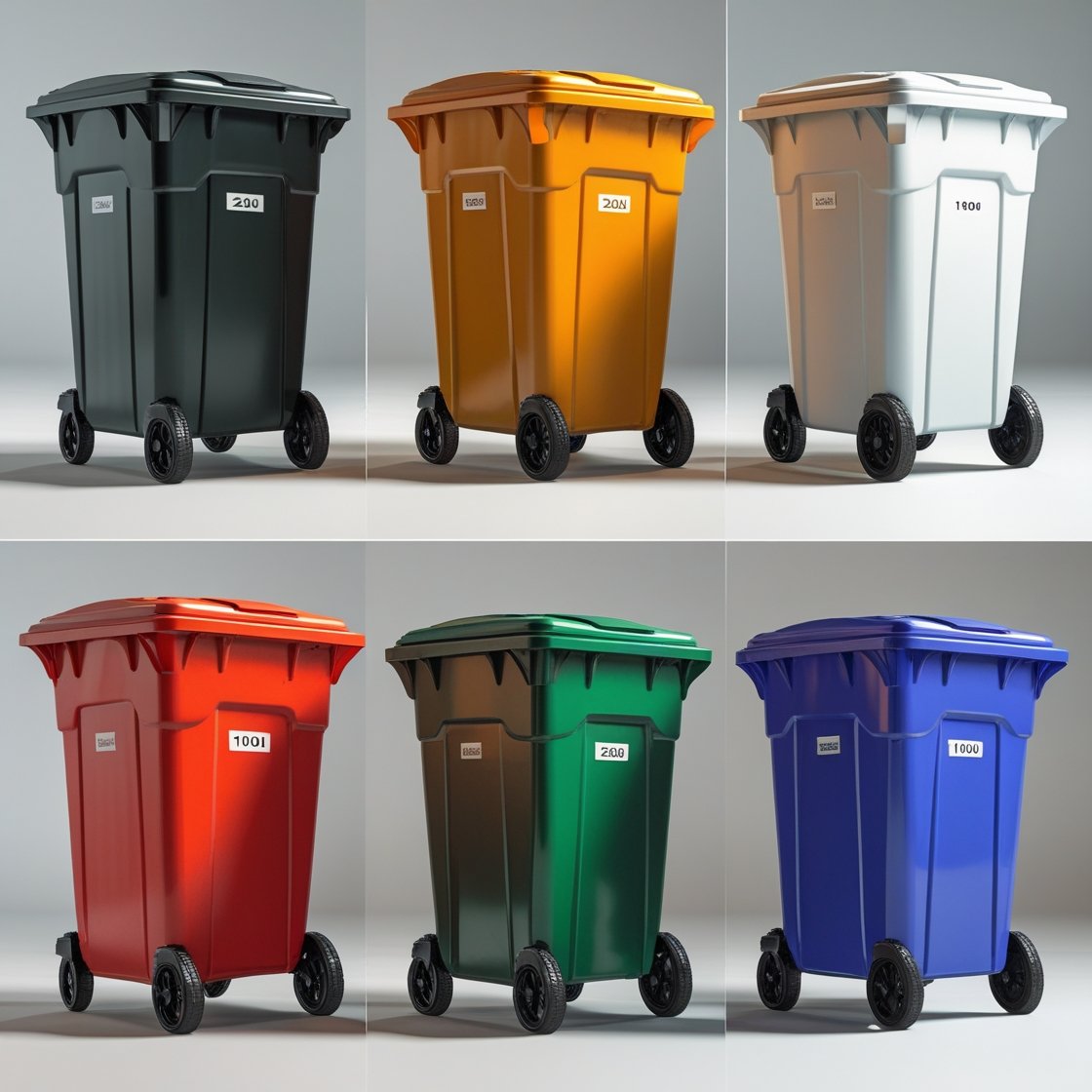 Grey 550 liter wheelie bin