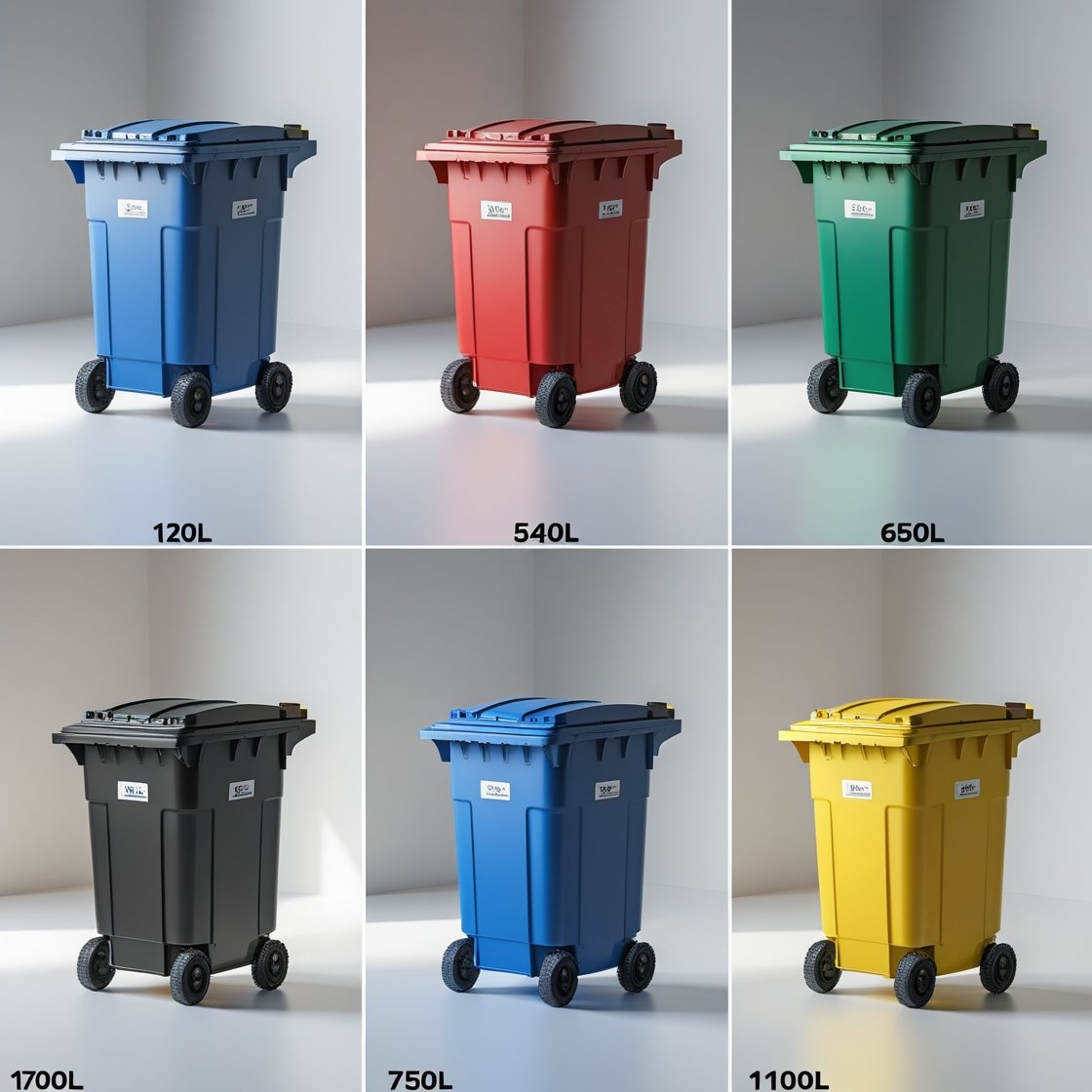 120 liter black wheelie bin