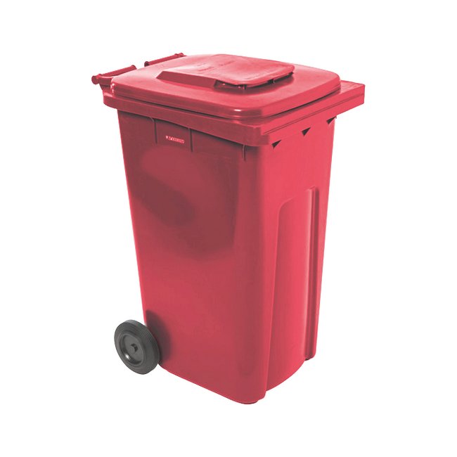 Wheelie Bin - SABS Approved - 240L - Red - Pack of 12 - Wheelie Bin 240L-red