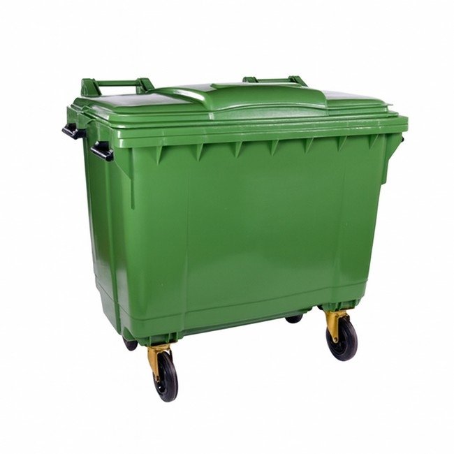 1100L Wheelie Bin - 4 Wheel - Bulk Bin - Plastic - Green