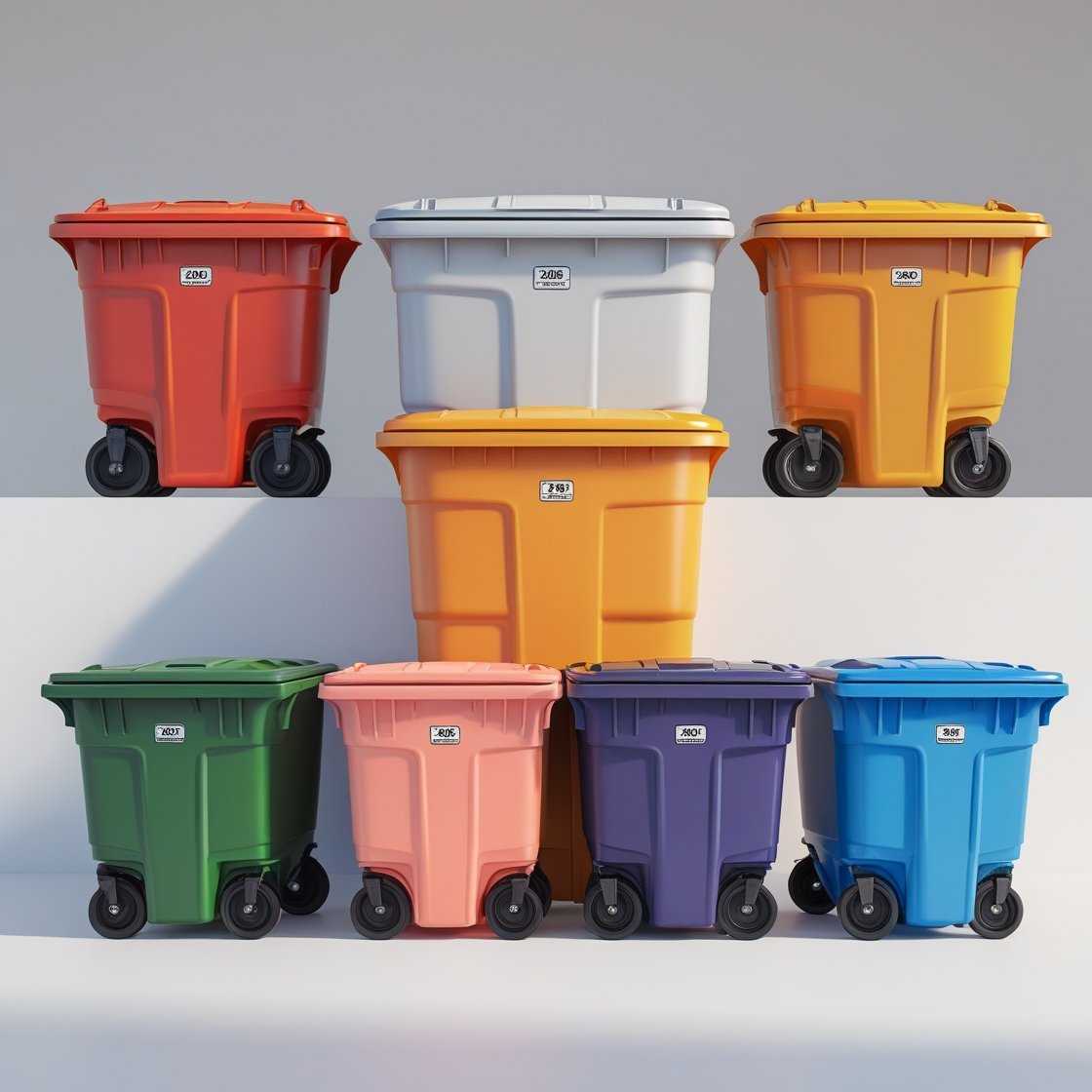 770 liter black wheelie bin