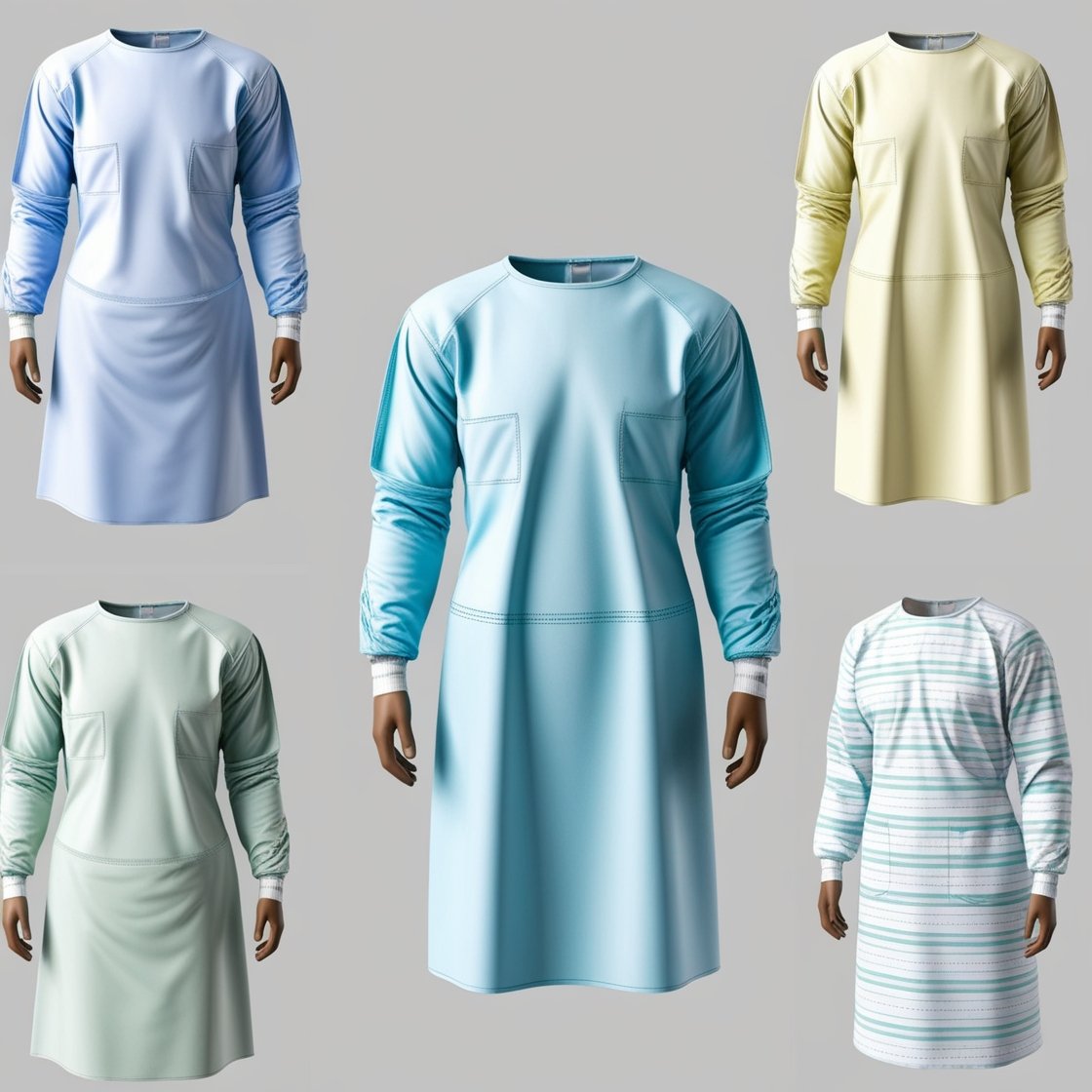 green cotton surgical gown