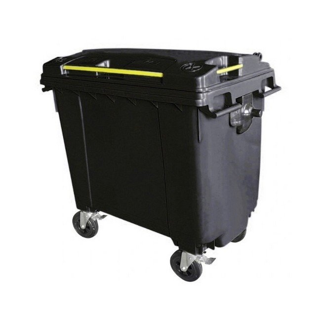 660L Wheelie Bin - 4 Wheel - Bulk Bin - Plastic - Black