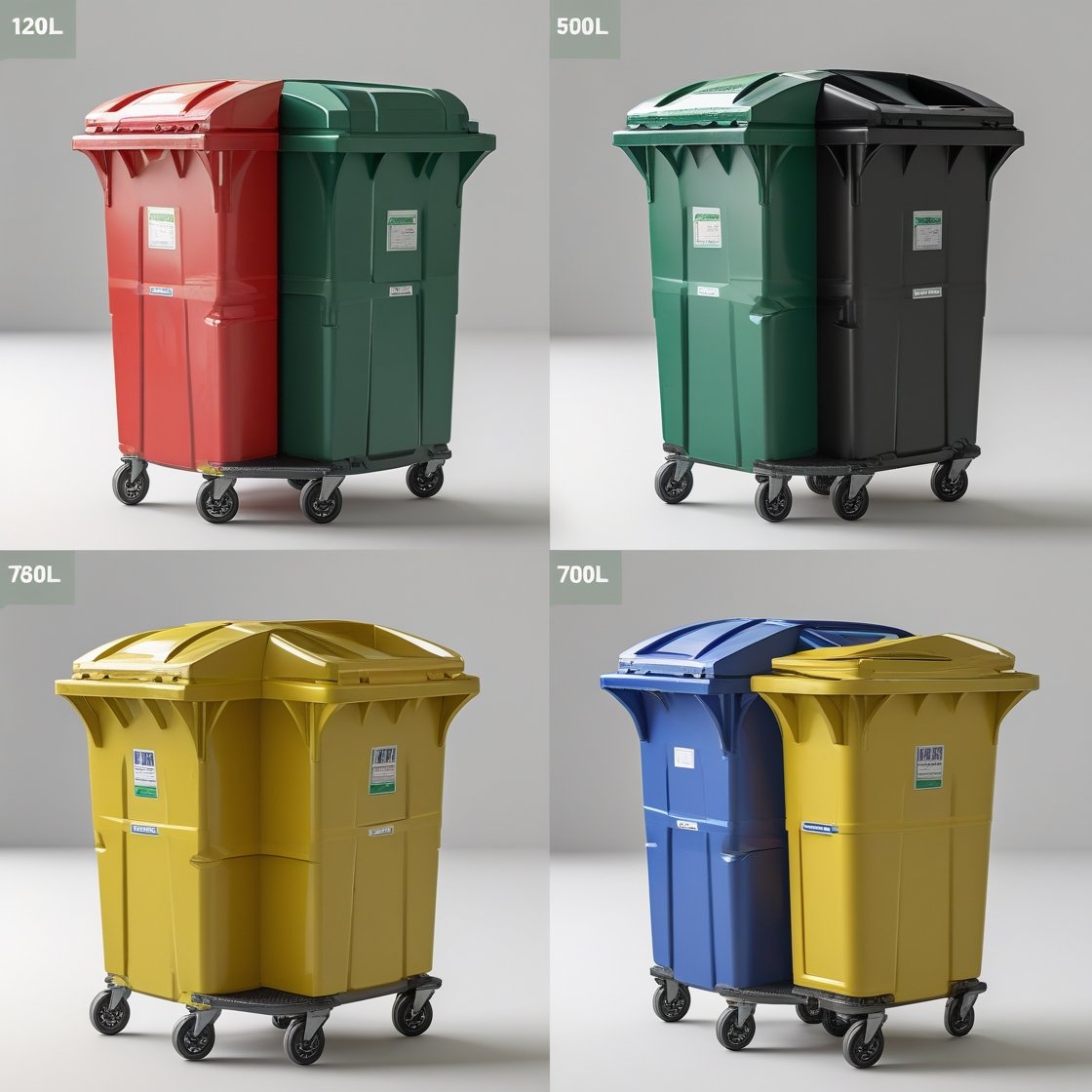 660 liter indigo wheelie bin
